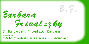 barbara frivalszky business card